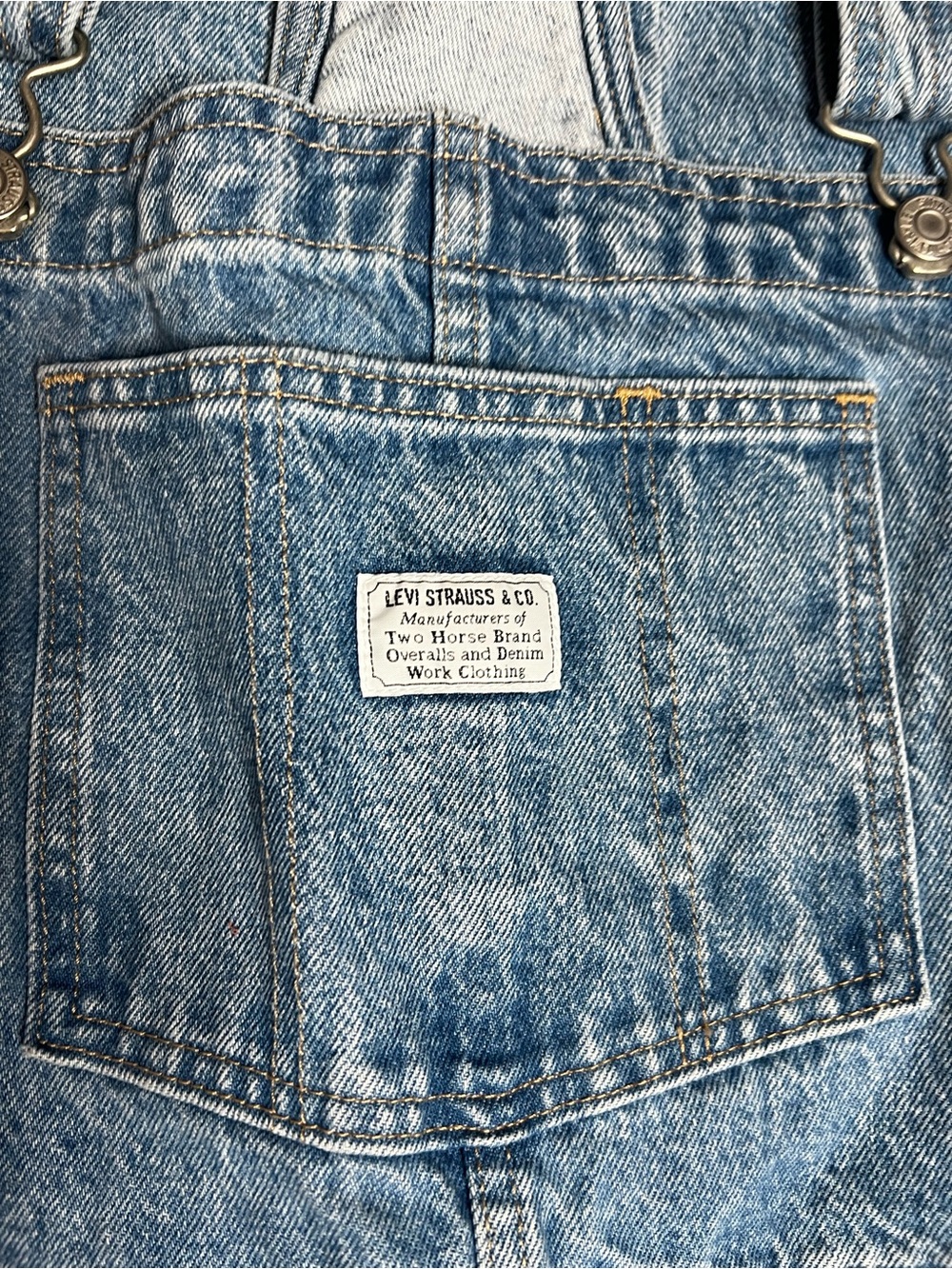 Levi’s Premium Denim Jeans Straight Leg Overalls Womens Size Medium - Picture 2 of 6